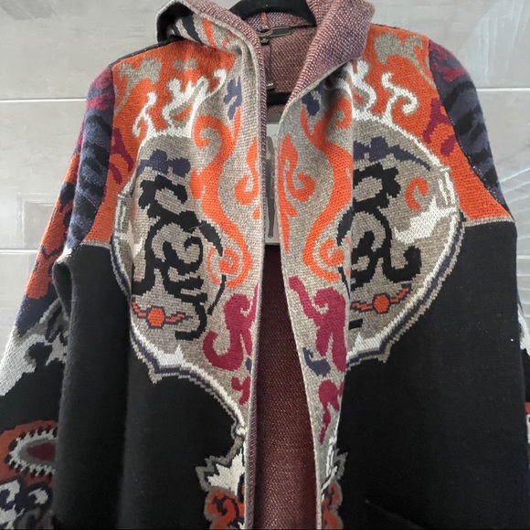 Maxsport Paisley Duster Cardigan Hoodie Size L. NWT - Picture 10 of 16